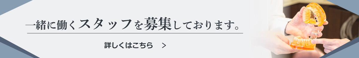 一緒に働くスタッフを募集しております：求人情報バナー