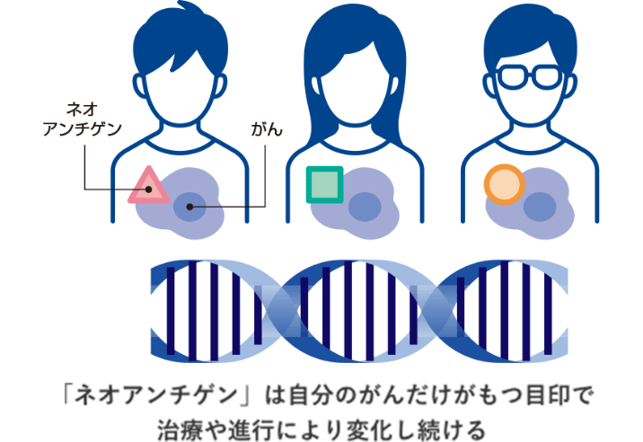 ネオアンチゲンは自分のがんだけが持つ目印で治療や進行により進化し続ける